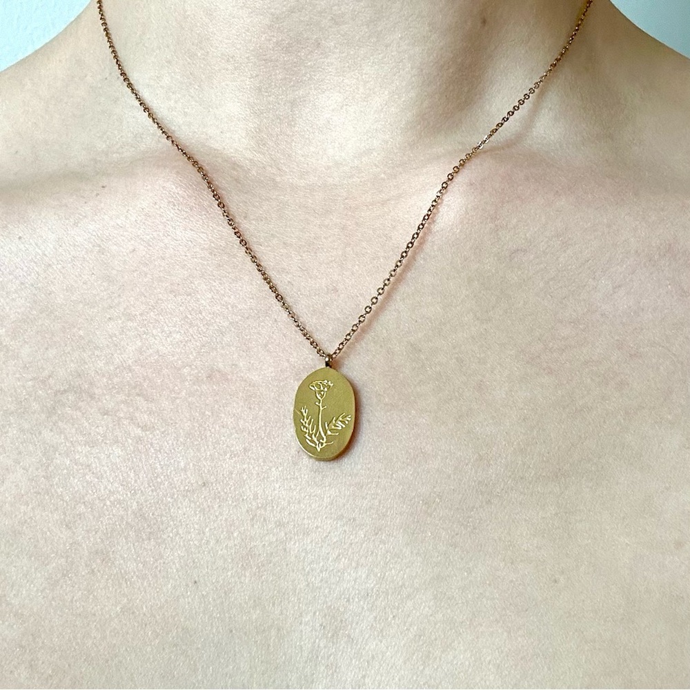 Carnation Gold Pendant Necklace
